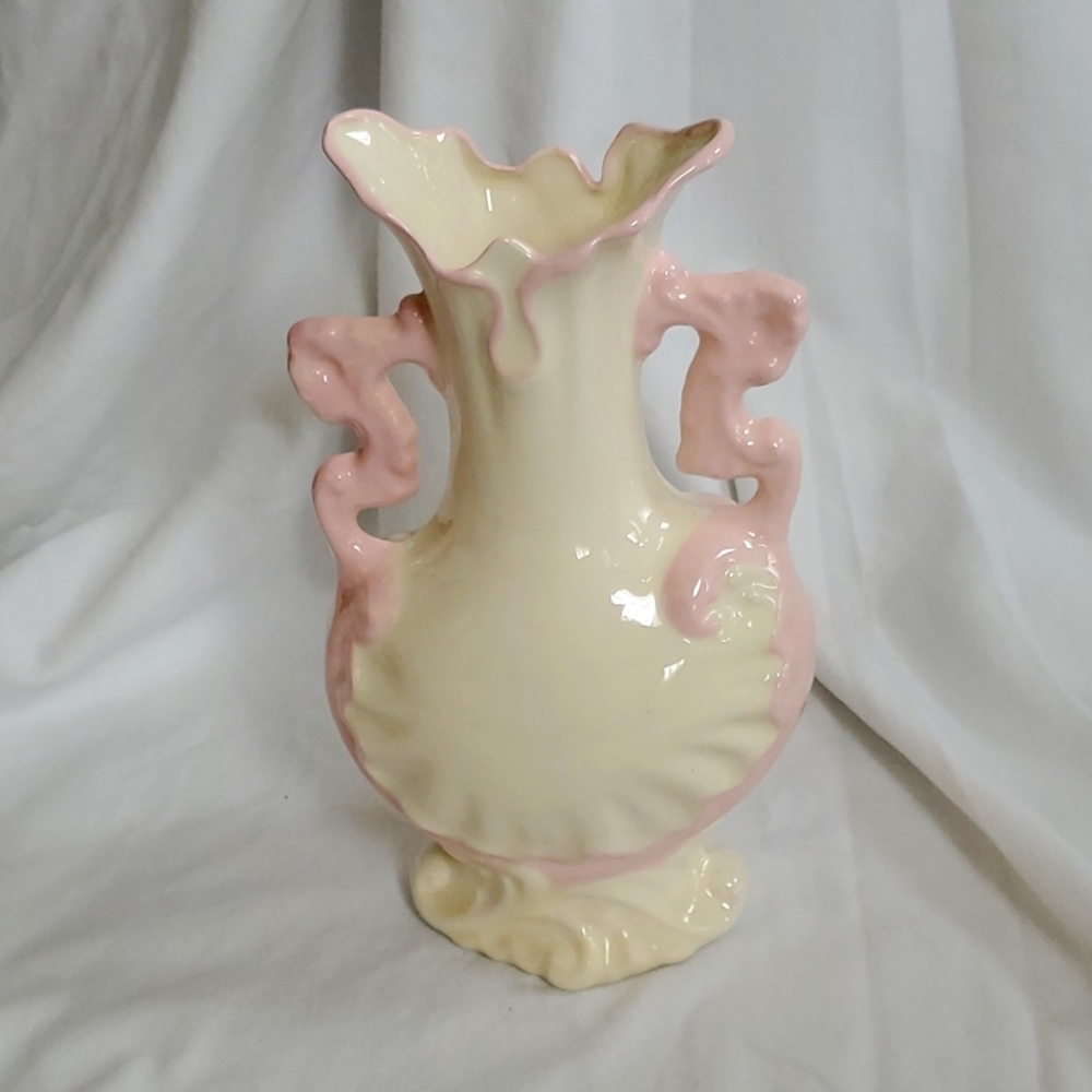 Vintage pink and  cream vase